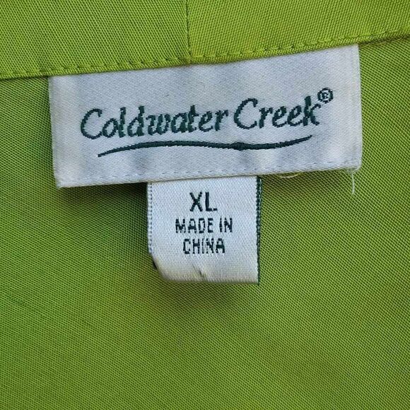 Coldwater Creek 100% Silk Green Wrap Blouse size XL - Picture 8 of 8